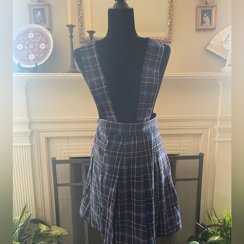Unique Vintage || Flannel suspender skirt (3X) - NWT